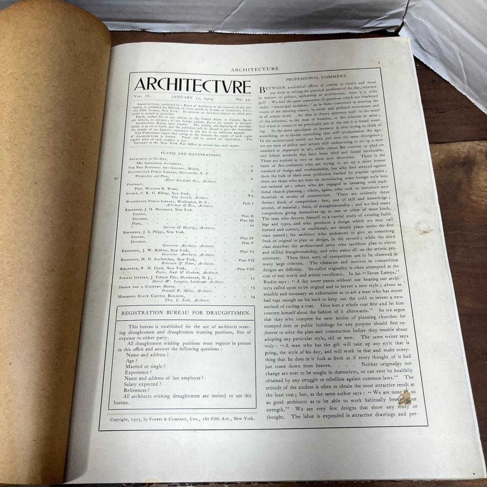 ARCHITECTVRE 1912 Architectural Magazine Forbes & Co Bound Issues Vol IV 40-48 - Picture 4 of 9